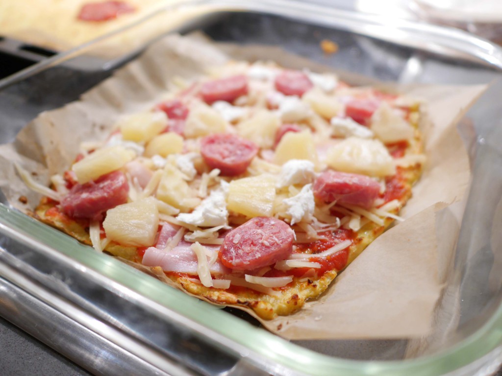 Glutenfri pizzabotten på blomkål