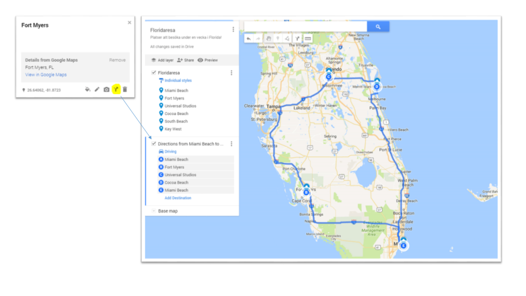 Planera resan med Google Maps