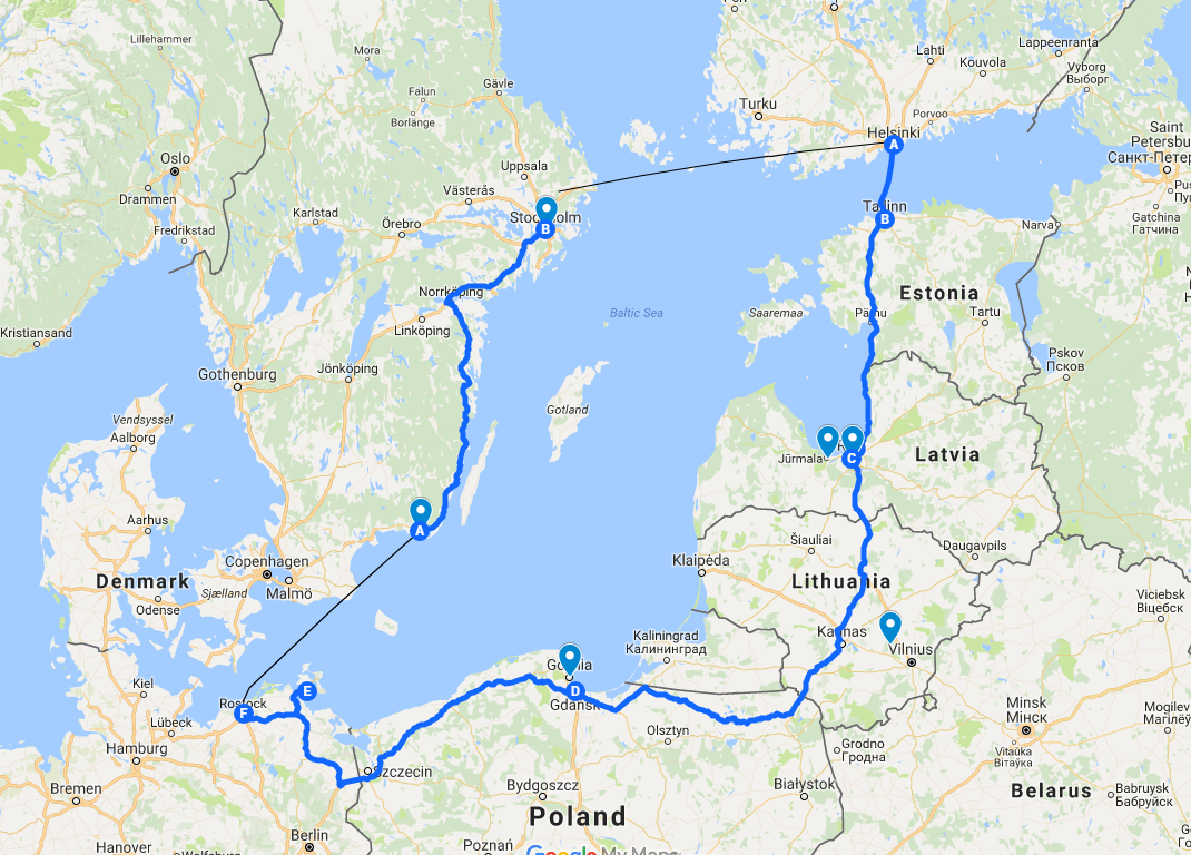 Roadtrip runt Östersjön - från Finland hela vägen ner till Tyskland