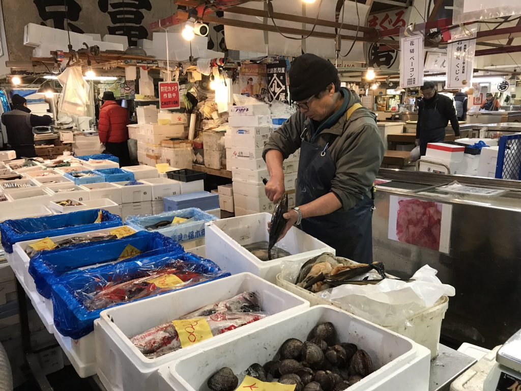 Tokyos fiskmarknad Tsukiji Fishmarket