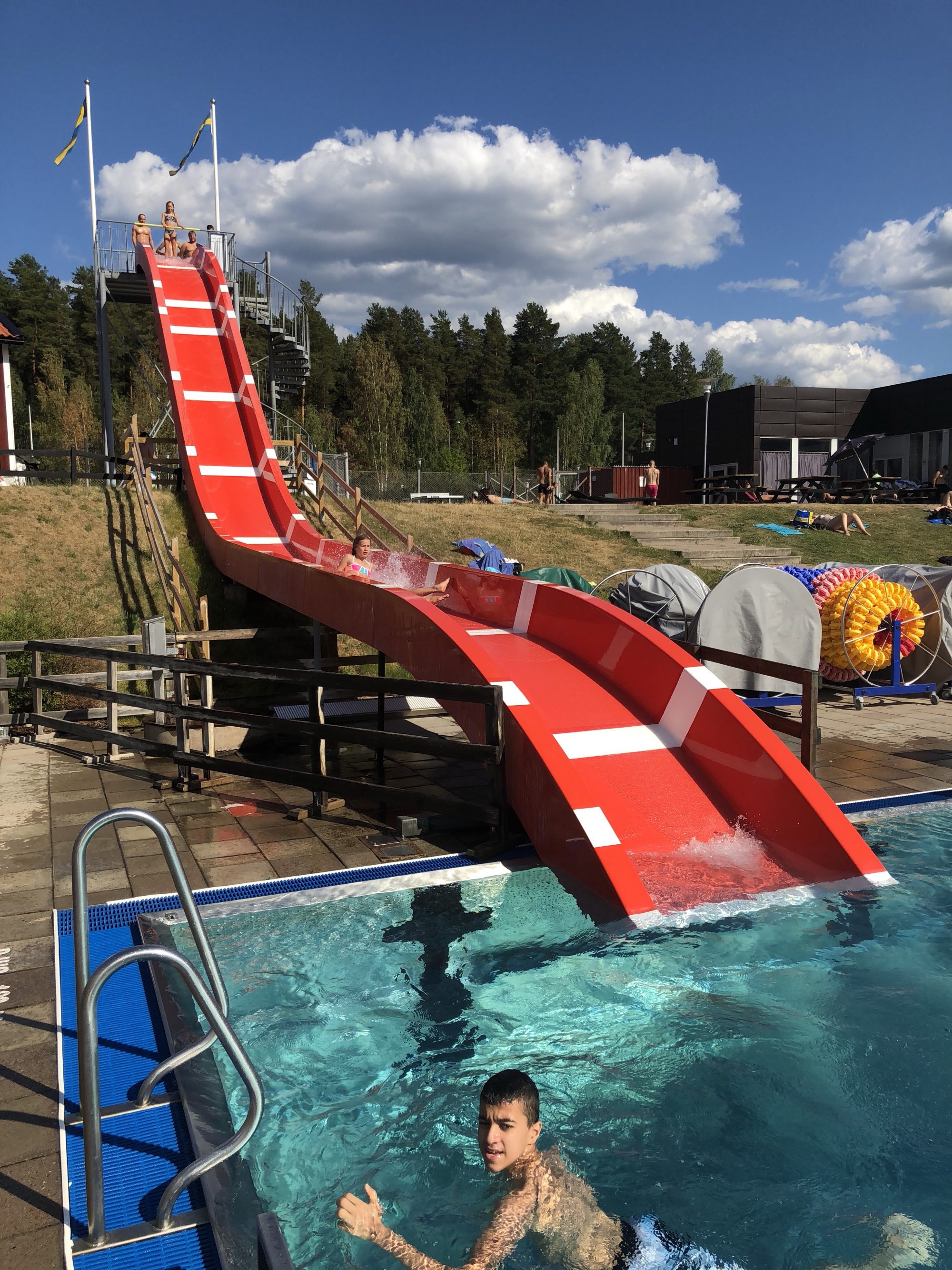 Lugnet utomhusbad vattenrutschbanor Fritt Fall