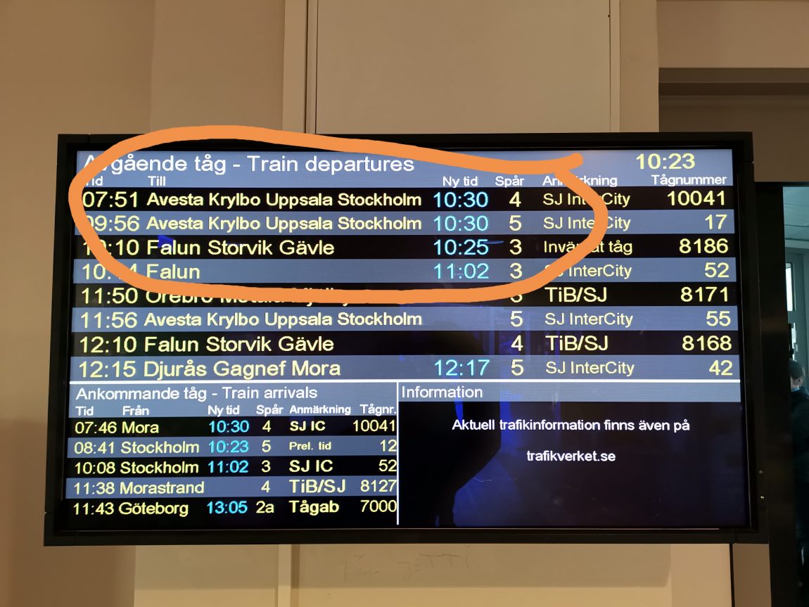 Ersättning från SJ vid försenat tåg