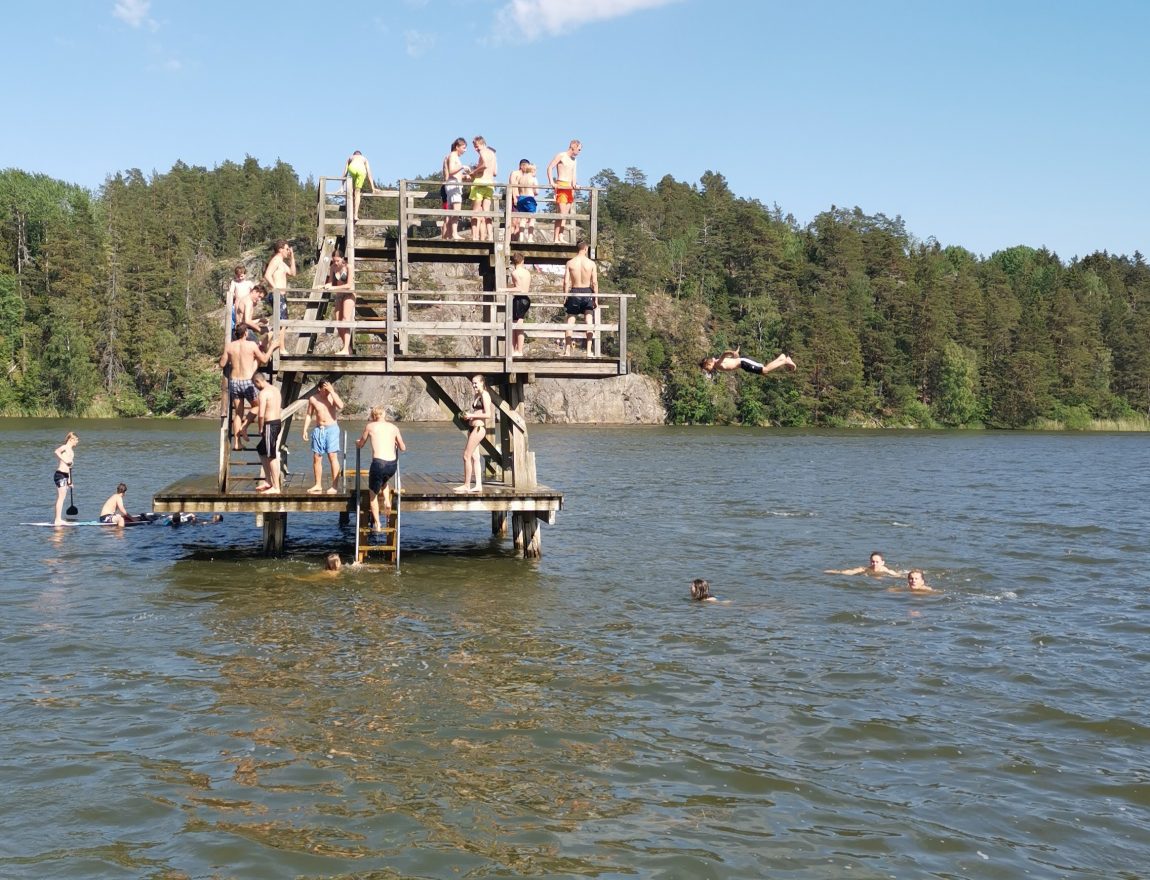Hopptorn på Ängsholmsbadet i Täby