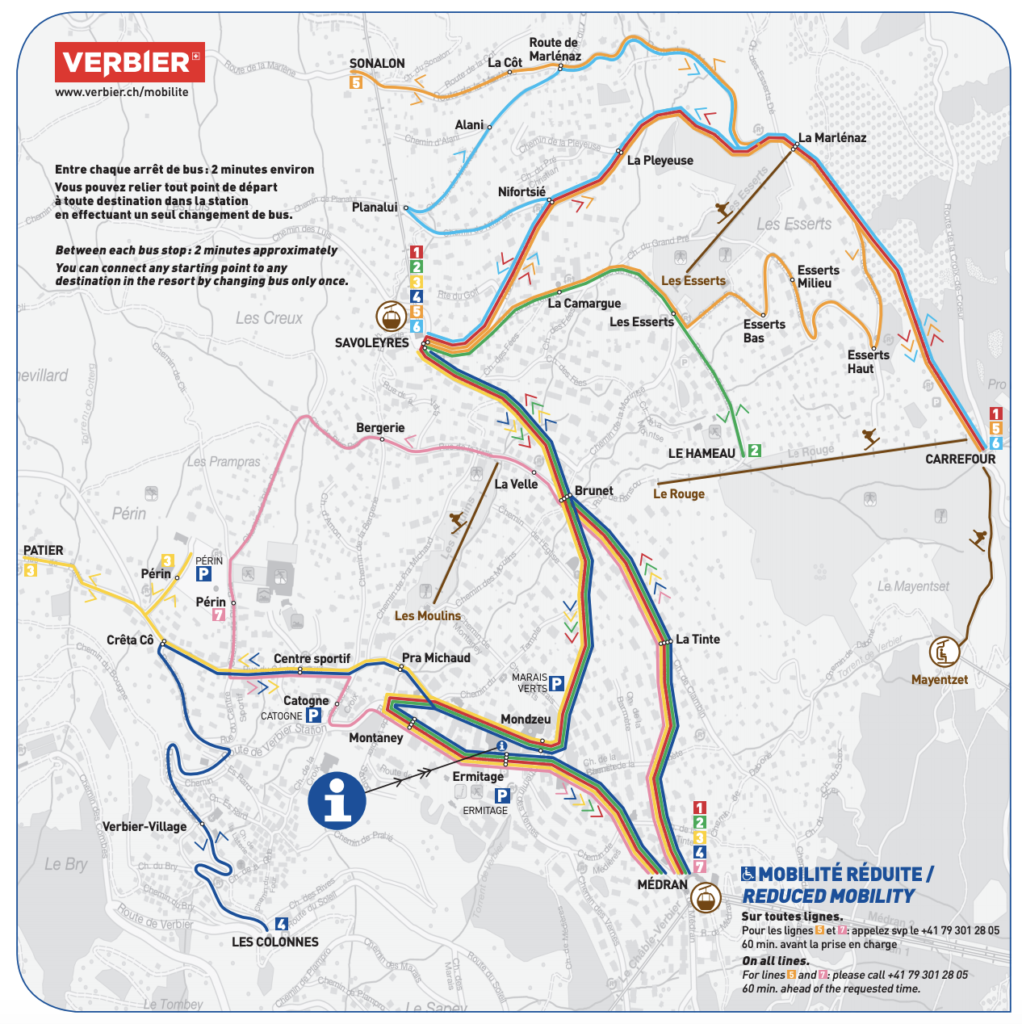 Var ska man bo i Verbier? Shuttlebussar Verbier