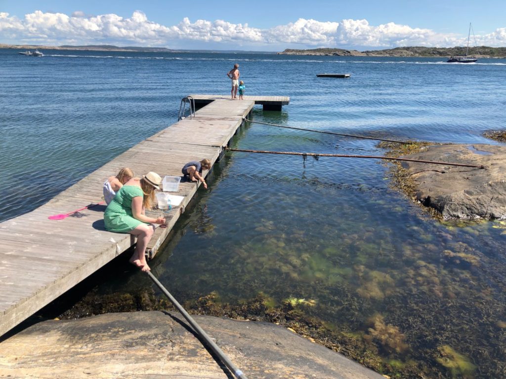Bad på Källö-Knippla på Hönö i Göteborgs Skärgård
