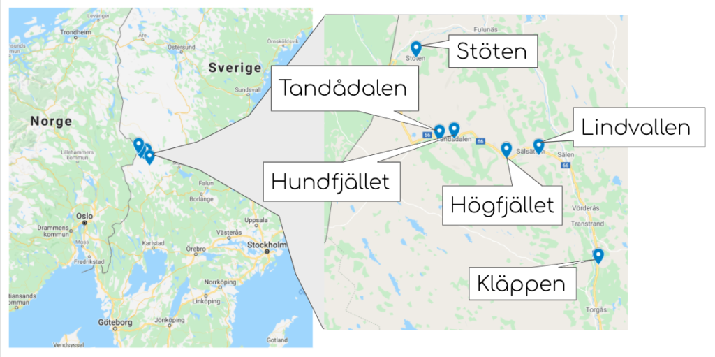 Skidåkning i Sälen karta