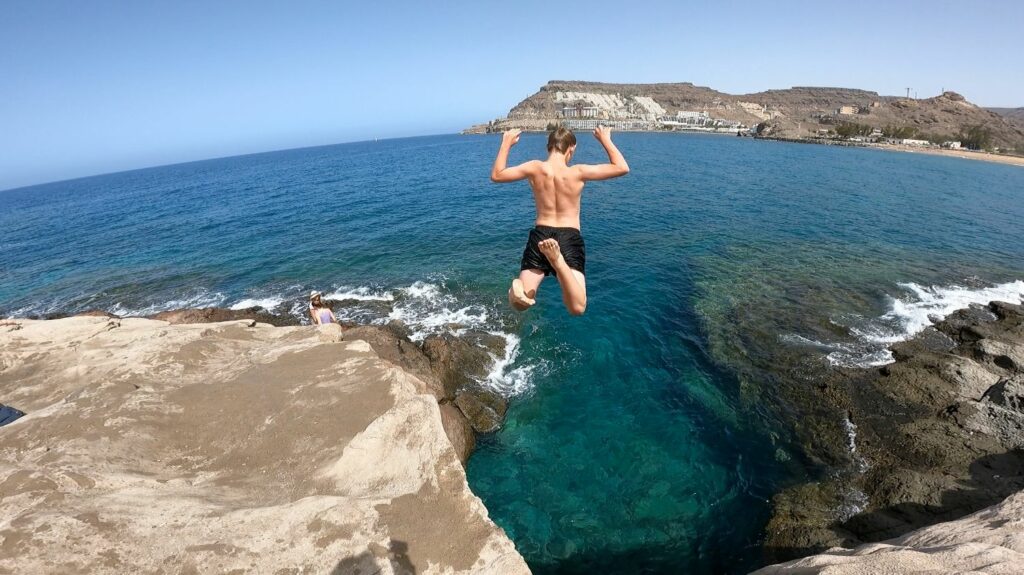 Gran Canarias bästa hoppklippa - Tauro beach