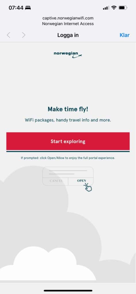 Wi-fi på Norwegian Air 