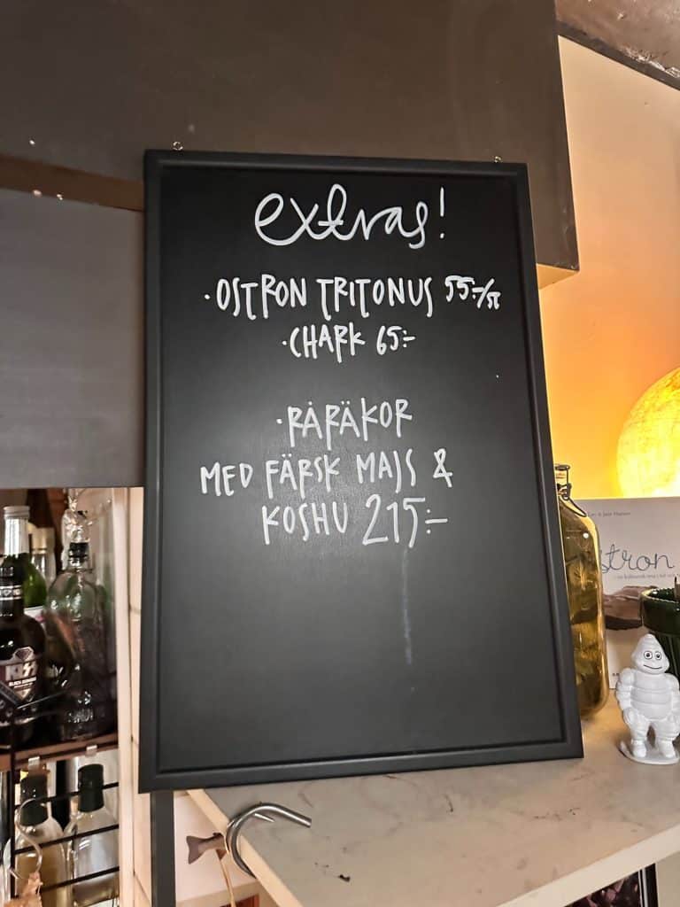 Menyn på Restaurang Triton - en överraskning!