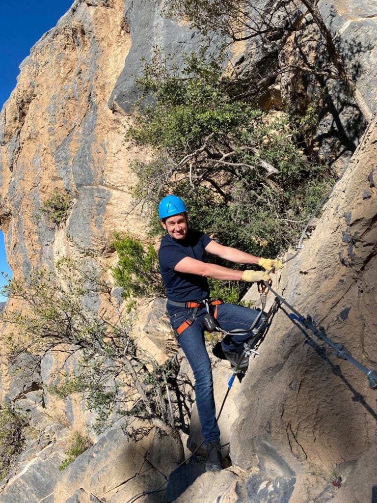 Via Ferrata i bergen i Oman