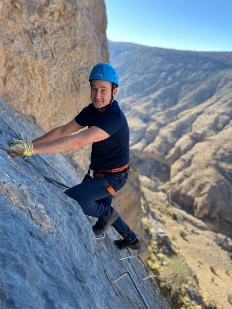 Via Ferrata i bergen i Oman