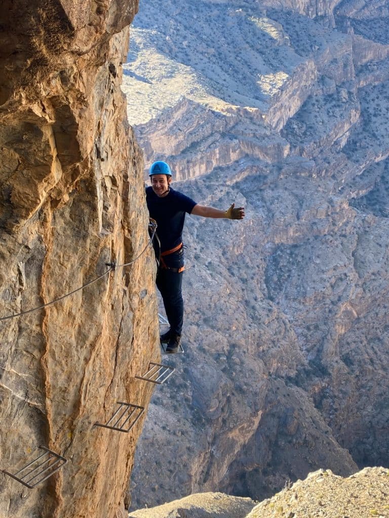 Via Ferrata i bergen i Oman