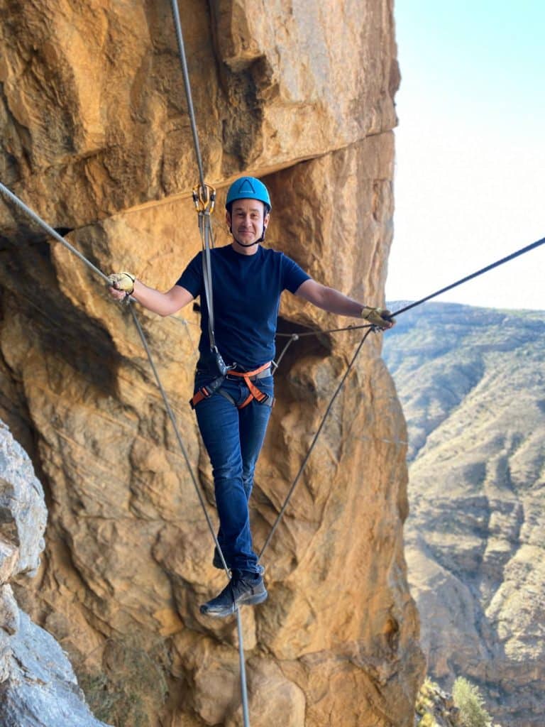 Via Ferrata i bergen i Oman