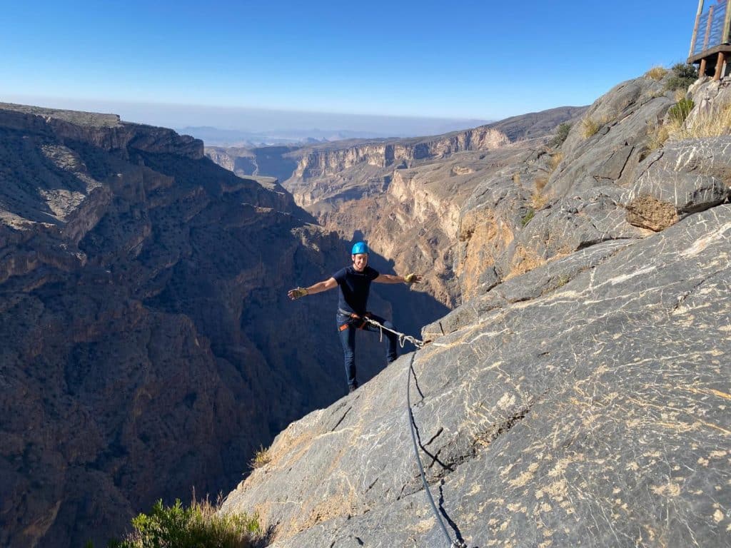 Via Ferrata i bergen i Oman